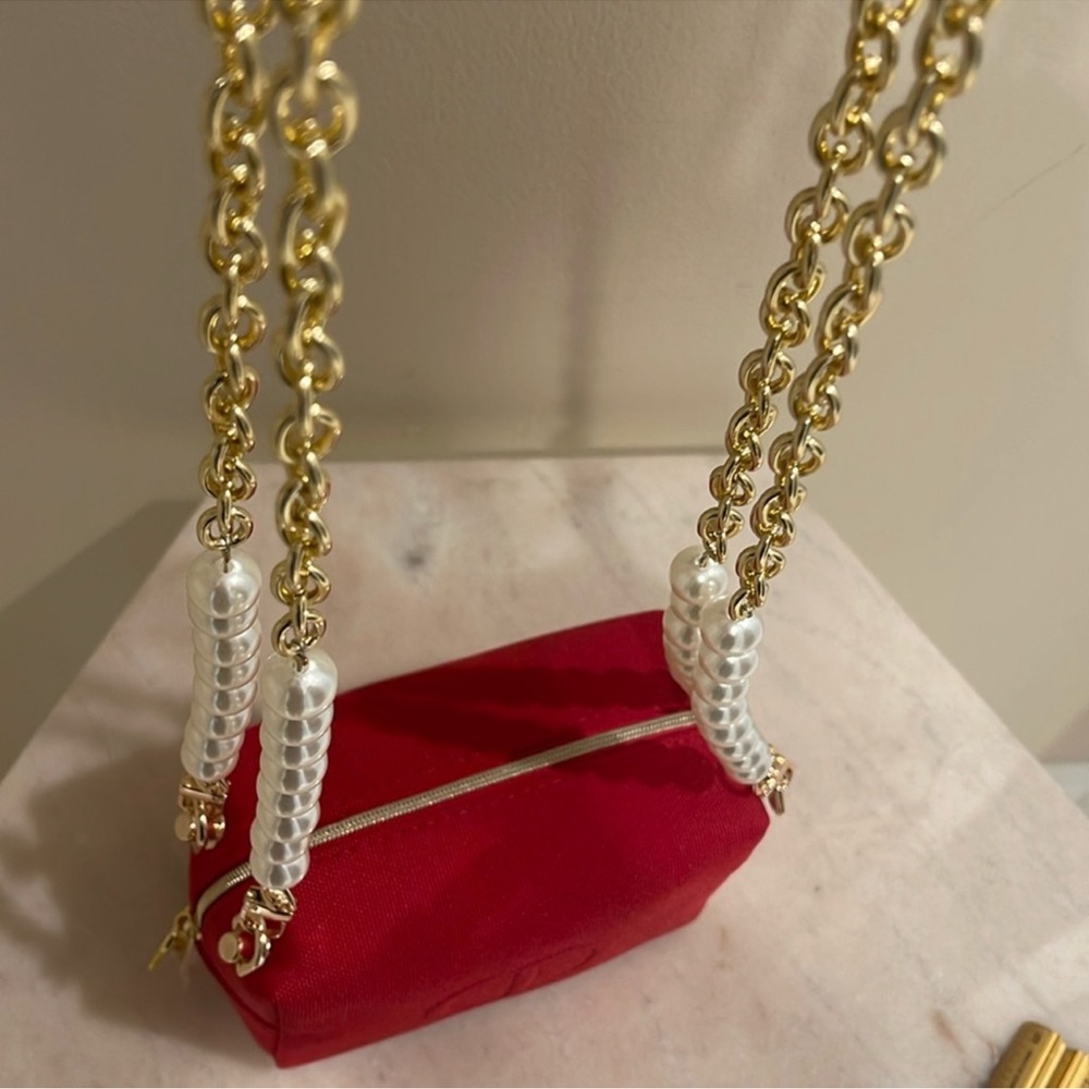Christian Dior red canvas cosmetics bag to shoulder bag - Picture 15 of 16